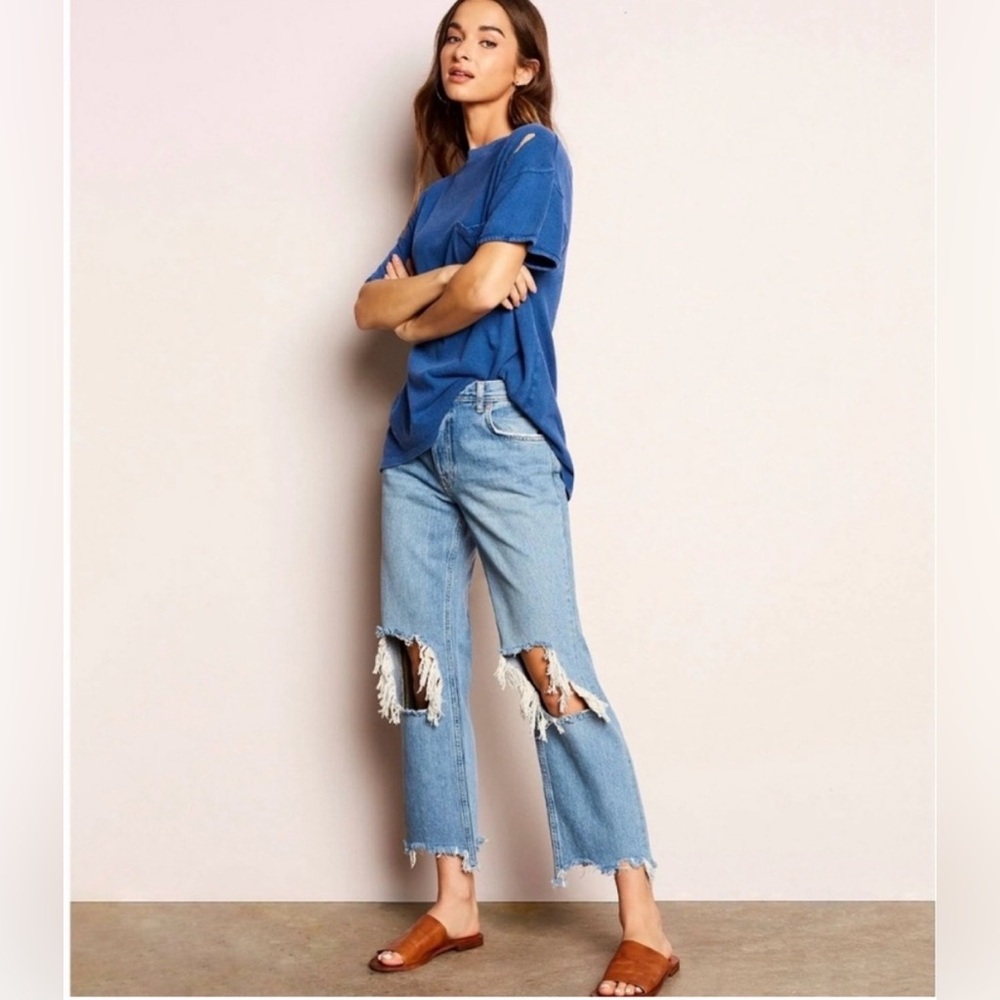 We the Free Maggie Light Blue Distressed Women's Jeans